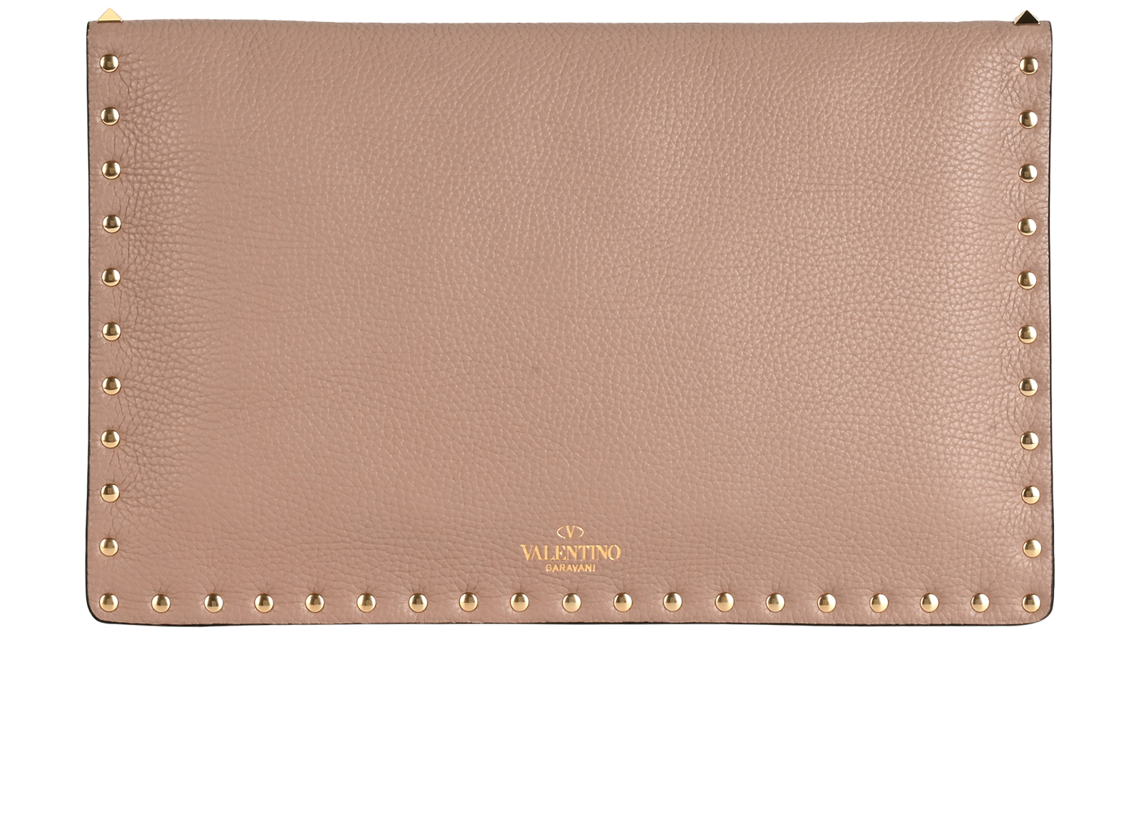 Valentino Rockstud Envelope Clutch, &pound;275, Accessories, Pink, Leather, Back view